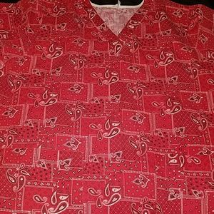 Bandana print scrub top